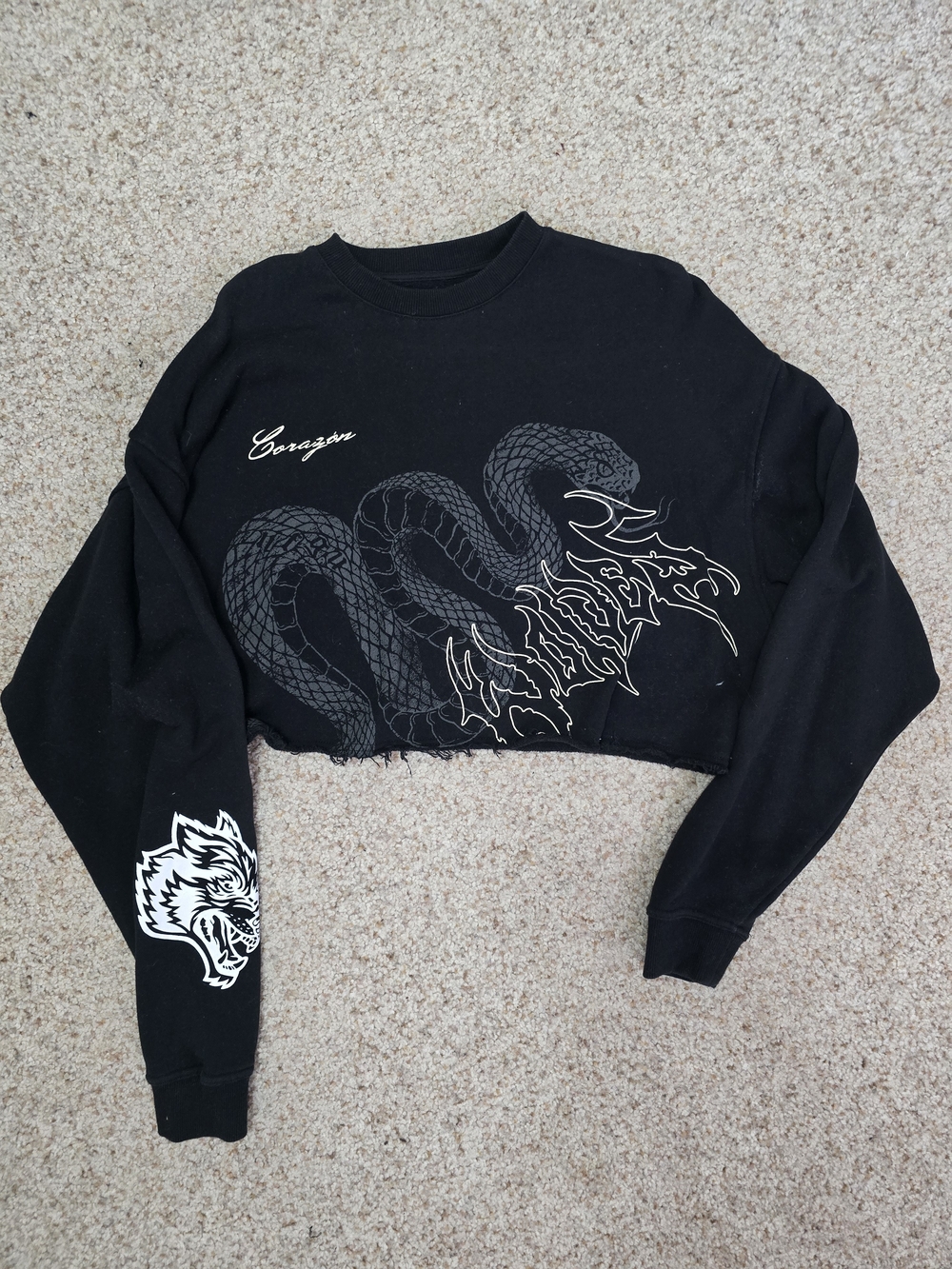 Darc Sport Corazon Cropped Sweatshirt - Black, size Medium